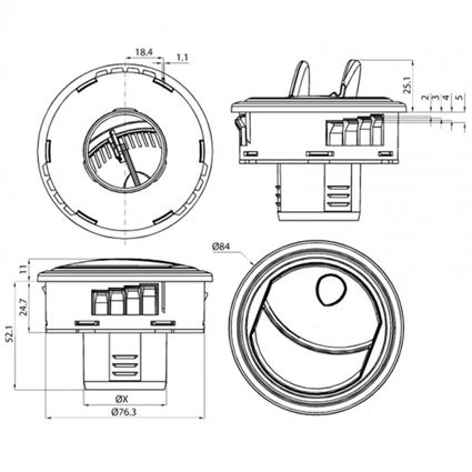 T7 2.5'' Round Air Vent