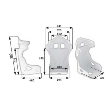 OMP HRC-R GRP XL Composite Seat