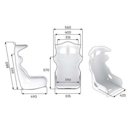 OMP HTE 400 GRP Composite Seat