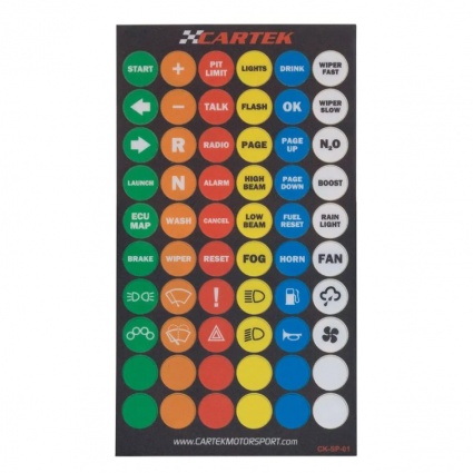 Cartek Multi-Coloured Sticker Sheet For Wireless Control System