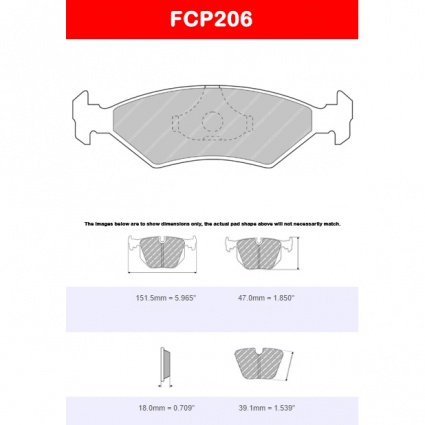 Ferodo FCP206H DS2500 Brake Pads