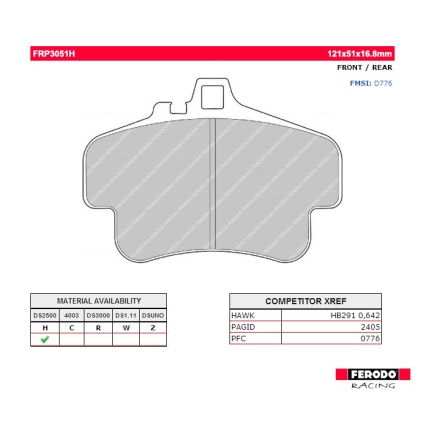 Ferodo FRP3051H DS2500 Brake Pads