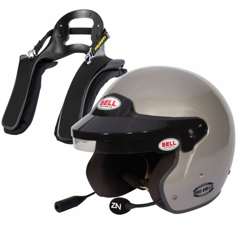 Bell Mag Titanium Rally Helmet & HANS Package