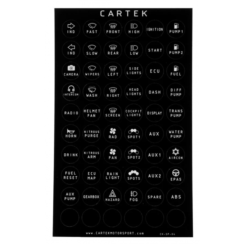 Cartek Power Distribution Panel Label Set (Retro)