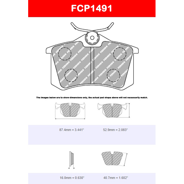 Ferodo FCP1491H DS2500 Brake Pads