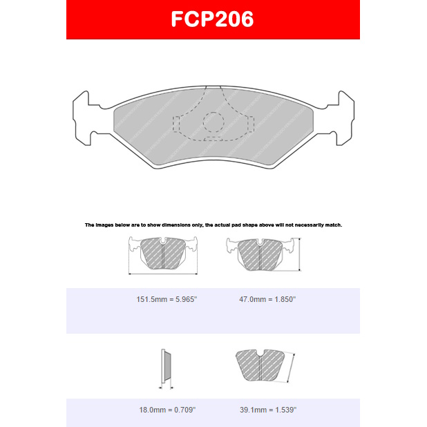 Ferodo FCP206H DS2500 Brake Pads