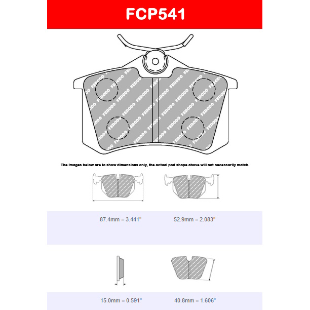 Ferodo FCP541R DS3000 Brake Pads