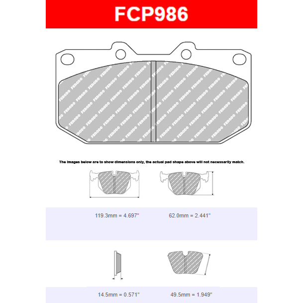 Ferodo FCP986R DS3000 Brake Pads