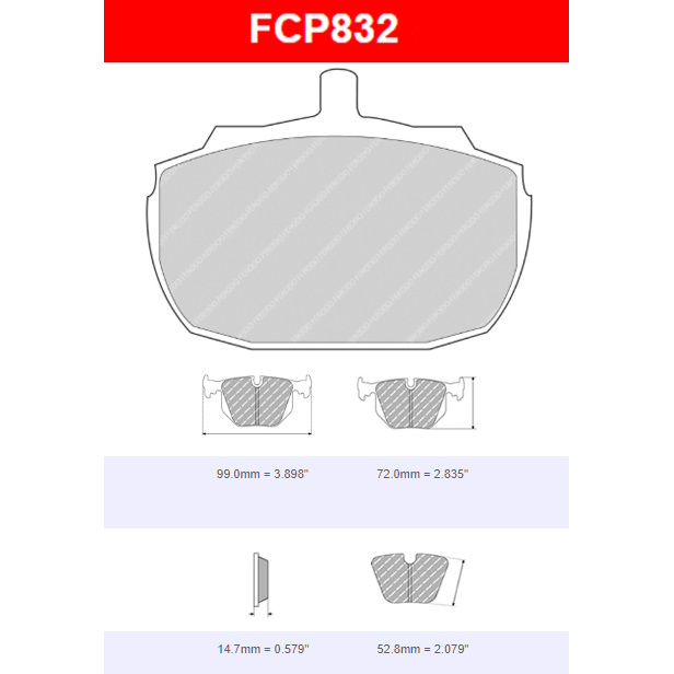 Ferodo Front FCP832R DS3000 Brake Pad