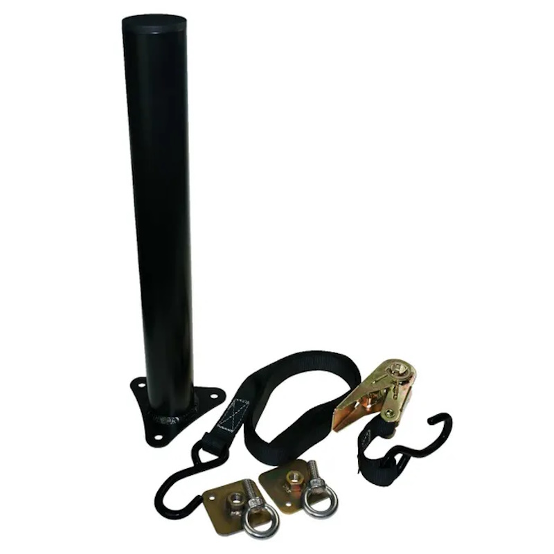 Motamec Alloy Double Spare Wheel Carrier Post & Ratchet Strap Tie Down