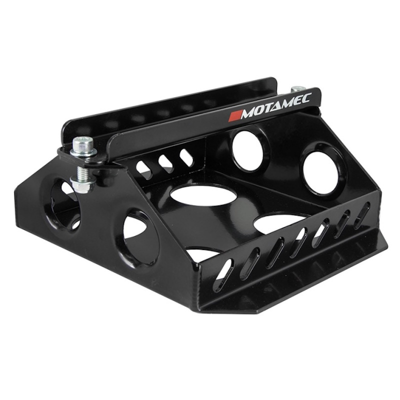 Motamec Alloy Race Battery Tray Red Top 30 Flat Mounting Box - Black