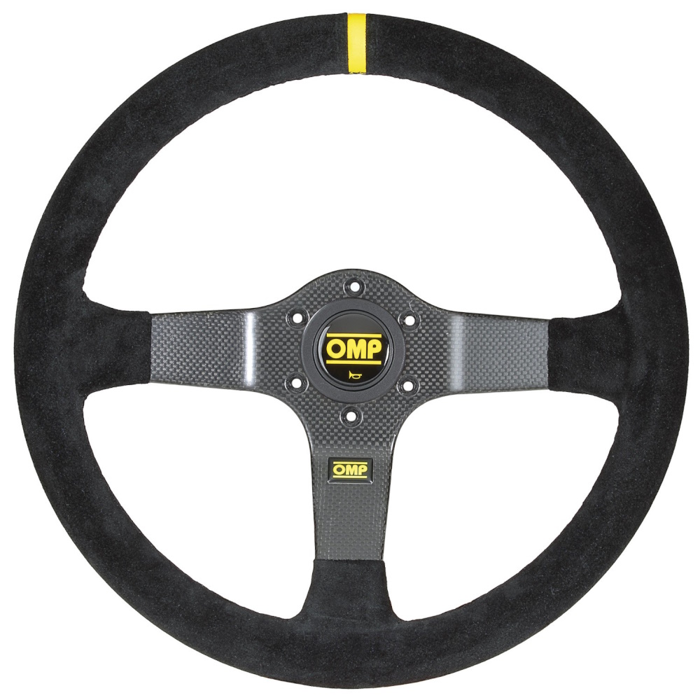 OMP 350 Carbon Steering Wheel Black Suede