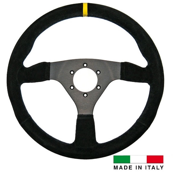 R-Tech 300mm Flat Suede Steering Wheel