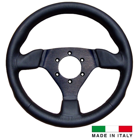 R-Tech 300mm Flat Leather Steering Wheel