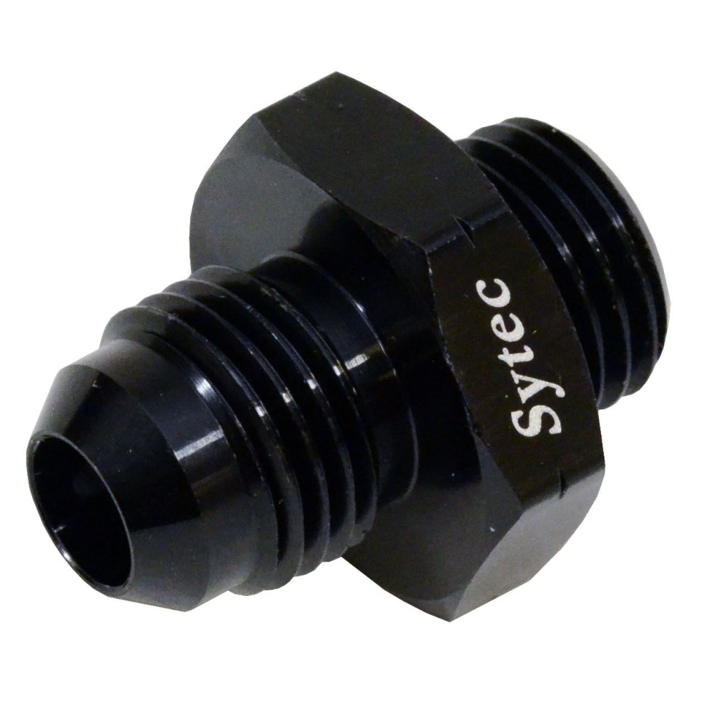 Sytec Alloy Straight Fuel Union Male/Male (Black)