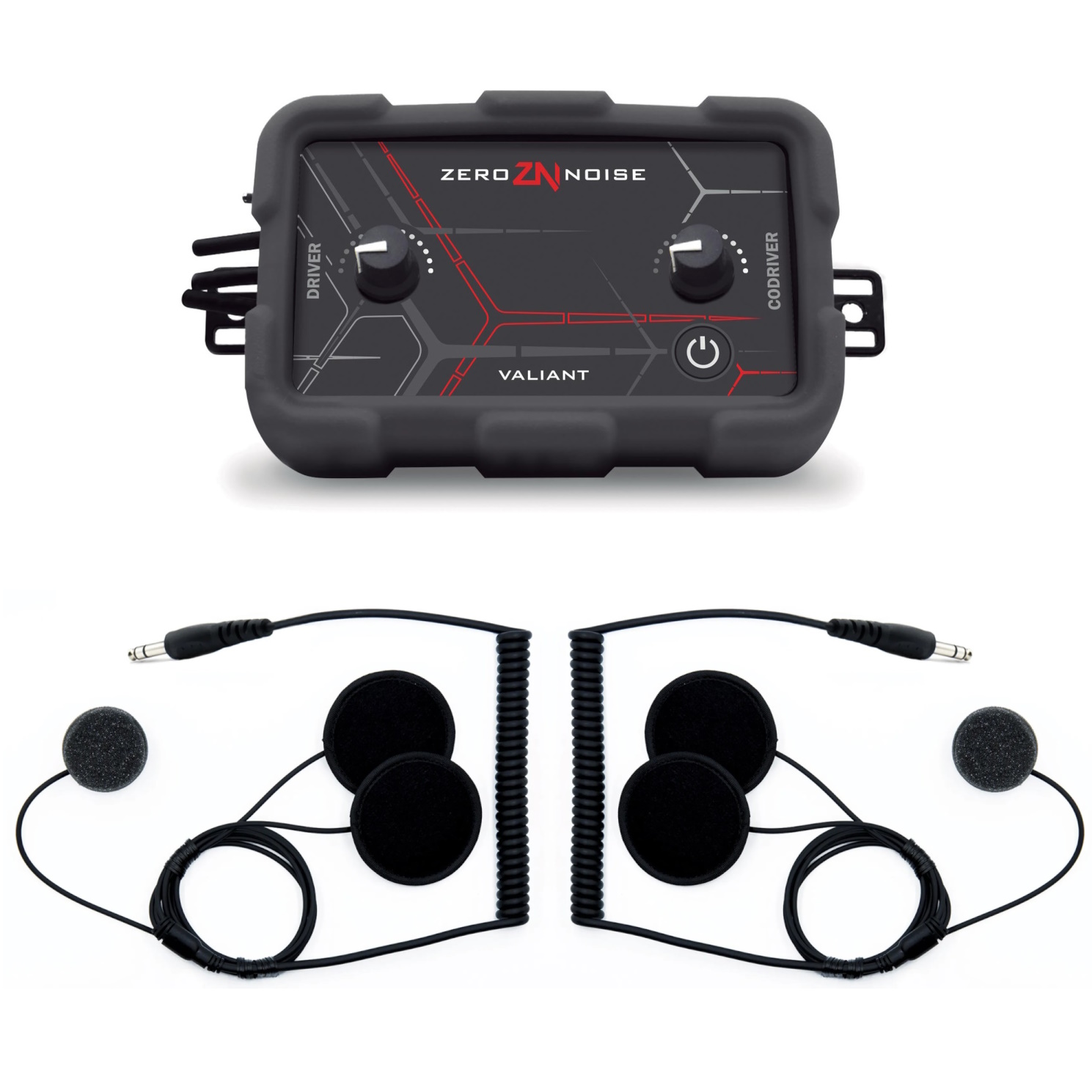 Zero Noise Valiant Intercom Kit - 2 Full Face Headsets