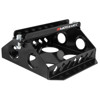 Motamec Alloy Race Battery Tray Red Top 25 Flat Mounting Box - Black