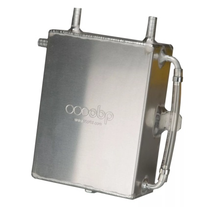 OBP 2 Litre Square Baffled Bulkhead Mounted Oil Catch Tank