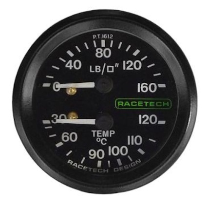 Racetech Dual Pressure and Temperature Gauge