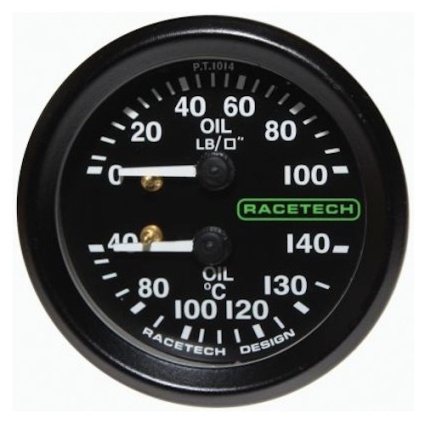 Racetech Oil Pressure/Oil Temperature Gauge