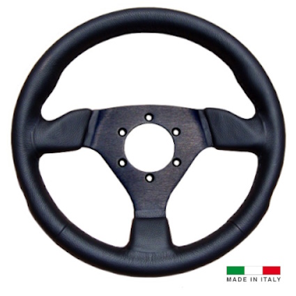 R-Tech 300mm Flat Leather Steering Wheel