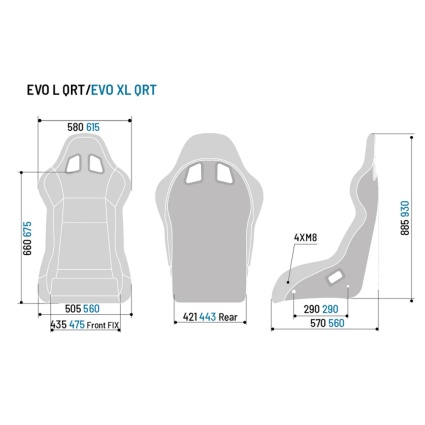 Sparco Evo / Evo L / Evo XL QRT X Waterproof Fibreglass Seat